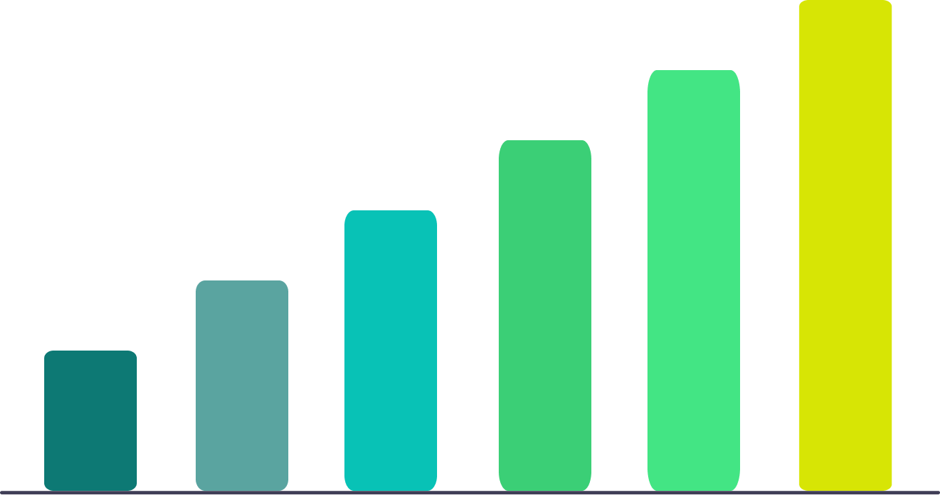 グラフを駆け上がる女性