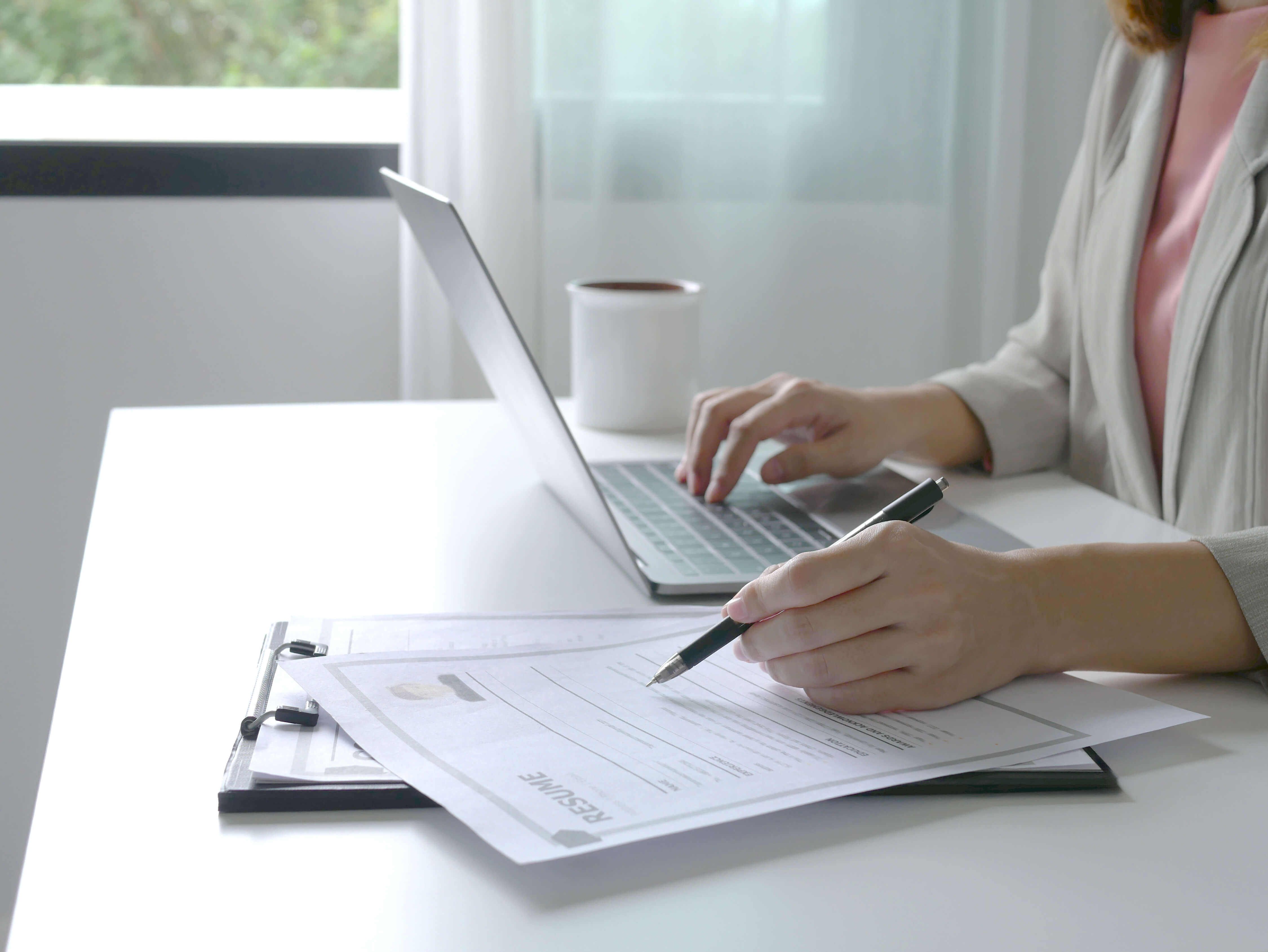 履歴書添削の様子